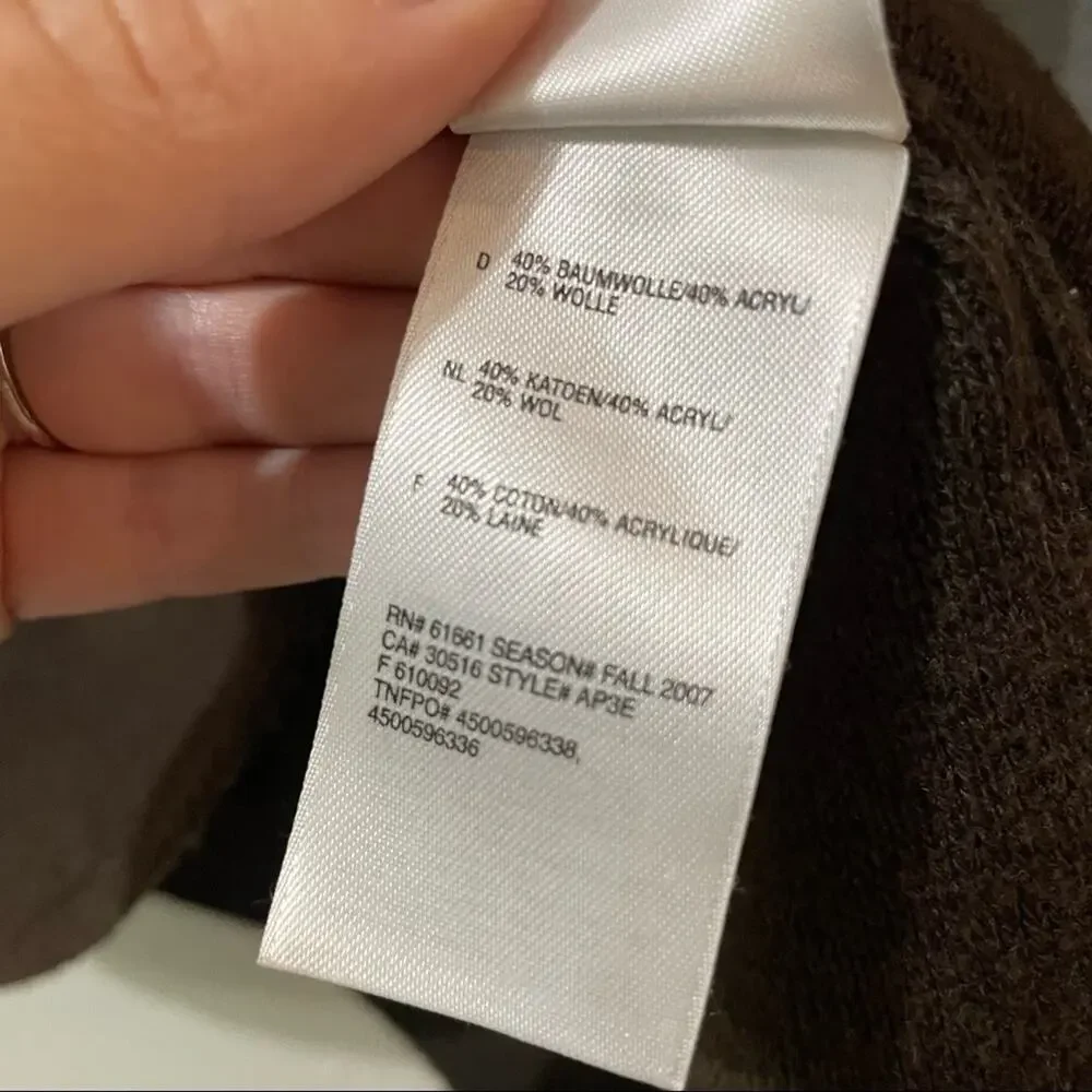 The North Face Brown Knit Quarter Zip Sweater Mens M Cotton Wool Blend Fall